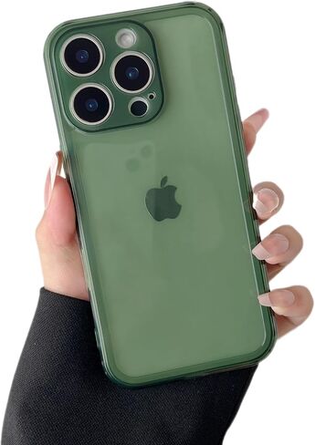 حالة Ztofera لـ iPhone 16 Pro 6.3 بوصة ، واضحة من السيليكون الناعم الصمام الواقي من الأماكن الشفافة - الأخضر in Kuwait
