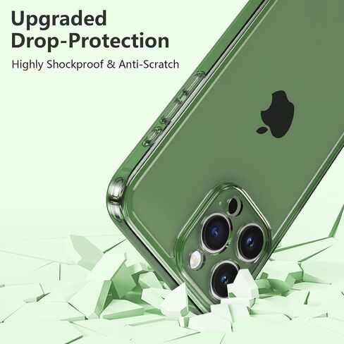 حالة Ztofera لـ iPhone 16 Pro 6.3 بوصة ، واضحة من السيليكون الناعم الصمام الواقي من الأماكن الشفافة - الأخضر in Kuwait