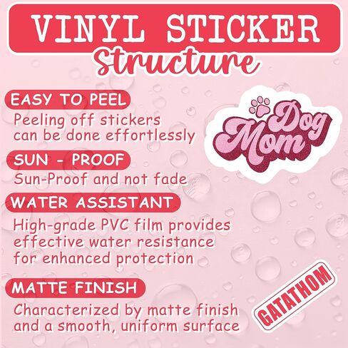 (3PCS) Dog Mom Sticker, Dog Stickers Decals Decor Books, Laptops, Tumblers, Water Bottles,s, Waterproof Vinyl Decal for Dog Lovers, Pet Lovers, Gifts for Mom Mama Size 3" x 2.1 " in Kuwait