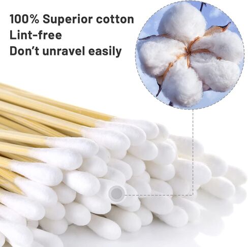 500PCS Gun Cleaning Swabs in Storage Box - Lint Free Pistol Cleaning Swabs - Gun Cleaning Cotton Swab with Bamboo Handle - Highly Absorbent Gun Cleaning Supplies Swabs for Precision Cleaning, Applying in Kuwait