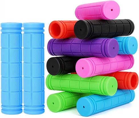 Bike Handle Grips - Bicycle Handlebar Grips 22.2mm for Mountain Bike with No-Slip Pattern | 132mm Soft MTB Grips for Adults Kids Boys Girls Balance Bike Grips Kick Scooter Tricycle Grips in Kuwait