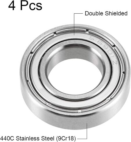 uxcell S695ZZ Deep Groove Ball Bearings 5mm x 13mm x 4mm Double Shielded Stainless Steel 4pcs in Saudi Arabia