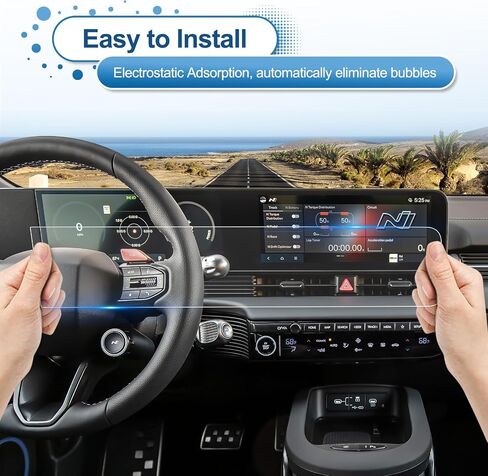 2025 Ioniq 5 شاشة واقي الشاشة لـ Hyundai Ioniq 5 (SE Standard Range/SE/SEL/LIMITER/XRT) شاشات عرض مزدوجة 12.3 بوصة ، 9H الزجاج المقسى 2025 Ioniq 5 N الملحقات المضادة للقرعة/HD 12.3 " in Saudi Arabia