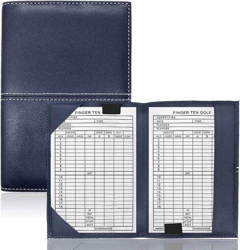 Finger Ten Golf ScoreCard Holder Leather Coftude Cover Cover Lucky Clover مع 2 Pencil Value Packt Deluxe Pocket Card CORVER in Kuwait