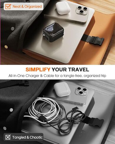 YKZ 35W شاحن جدار USB-C قابل للسحب ، كتلة شحن سريعة مع قابس قابل للطي وكابل من النوع C القابل للطي ، شاحن PD PD المزدوج لـ iPhone 16/15 ، Galaxy S23/S22 ، LG ، Compact for Travel & Home in Kuwait