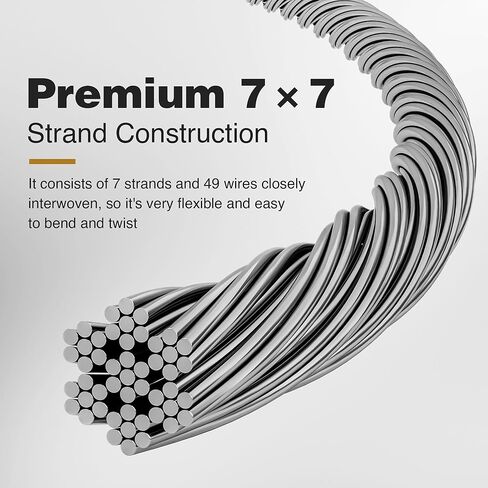 1000 قدم أسود T316 كابل من الفولاذ المقاوم للصدأ مع قاطع ، 1/8 "7x7 حبل سلك الأسلاك لمجموعة مجموعة حديدي سطح السفينة ، أضواء السلسلة ، درابزين الدرج ، قوة عالية للاستخدام الداخلي والخارجي in Kuwait