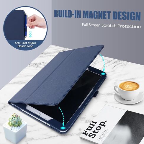 Slim Leather Case for Samsung Galaxy Tab A 8.0 inch 2015 (SM-T350 T357 T355 P350 P355), Multi-Angle Stand Full-Protective Tablet Cover Book Case with Stylus Pen,Screen Film (Purple) in Saudi Arabia
