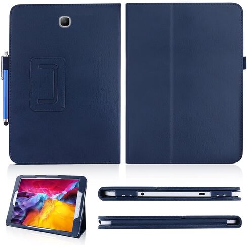 Slim Leather Case for Samsung Galaxy Tab A 8.0 inch 2015 (SM-T350 T357 T355 P350 P355), Multi-Angle Stand Full-Protective Tablet Cover Book Case with Stylus Pen,Screen Film (Purple) in Saudi Arabia