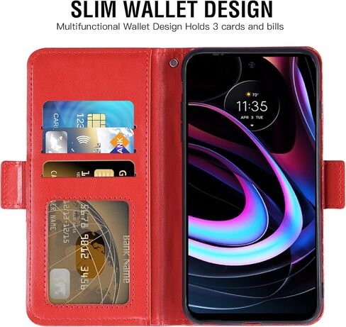 Asuwish متوافق مع Motorola Moto Edge 2021/Motoedge 5G UW Wallet Case و Glass Glass Screen Protector Leather Flip Corder Cover Cover Cover Cover For Motoedge5Guw Rose Gold Gold in Saudi Arabia