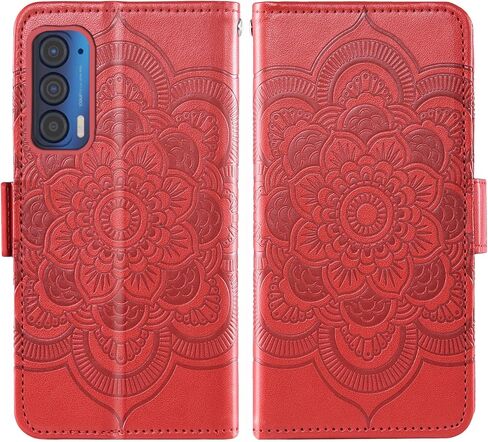 Asuwish متوافق مع Motorola Moto Edge 2021/Motoedge 5G UW Wallet Case و Glass Glass Screen Protector Leather Flip Corder Cover Cover Cover Cover For Motoedge5Guw Rose Gold Gold in Saudi Arabia
