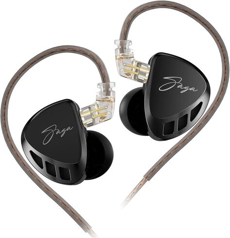 KZ Saga in-Ear Monitor, High-performance Inner Magnetic Dynamic Driver HiFi Bass IEM, Clarity in All Frequency Stereo Sound Comfortable Headphones for Audio Engineers, Musicians (Bass Improved, Nomic) in Saudi Arabia