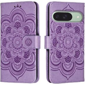 for Google Google Pixel 9/Pixel 9 Pro 6.3" Case Wallet with Card Holder Kickstand Magnetic Soft Leather Flip Fold Case for Google Pixel 9 Cover (Gray)