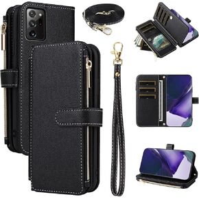 Wallet Case for Samsung Galaxy Note 20 Ultra 5G with 10+ Card Holder PU Leather Stand Zipper Purse Shockproof Phone Cover for Note20 Plus Notes 20Ultra Note20+ U + 20+ Twenty Not S20 Blue