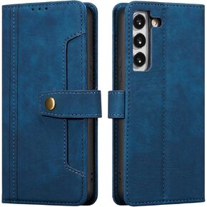 QLTYPRI Wallet Case for Samsung Galaxy S21, Premium PU Leather Flip Case with [Card Holder Slots] [Magnetic Clasp] [Kickstand] Shockproof Folio Phone Cover for Samsung Galaxy S21– Brown