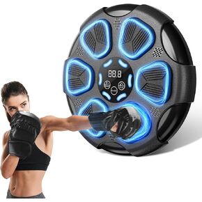 Boxing Machine, Music Boxing Machine Punching Training Equipment for Adults ＆ Kids with Gloves, Electronic Smart Bluetooth Training Machines Wall Mounted Musical Home Workout Fitness Trainer