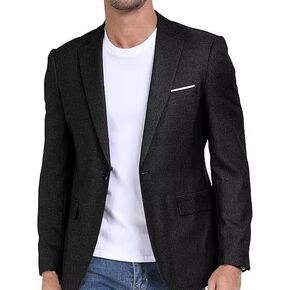 Wehilion Mens Blazer Jacket Casual Sports Coat Lightweight Blazer for Men One Button Stylish Black Suit Jacket, Small