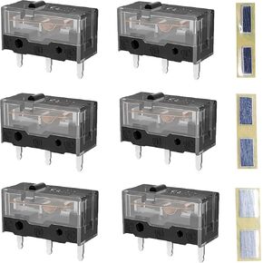 6 pcs GM 8.0 Mouse Switch Gaming Mouse Micro Switch with Mouse Button Post Repair Metal Sticker for Mouse Repair and Replacement