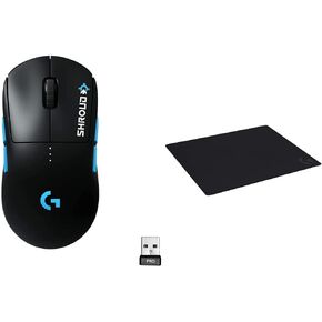 Logitech G PRO Wireless Gaming Mouse - Shroud Edition, Black, 6 Buttons, Ambidextrous, Optical Sensor, 5.0m Range, Battery Powered, PC Gaming Accessories