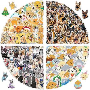 200 pcs Cute Dog Stickers,Stickers for Kids,Vinyl Water Bottle Sticker,Laptop Sticker for Adults and Teens,Luggage Fridge,Laptop,Phone case(Poodles,French Bulldog,German Shepherd,Golden Retriever)