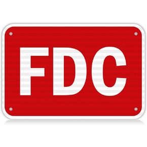 FDC Sign 12" x 18", 60 MIL Engineer Grade Reflective Aluminum, Fire Department Connection Sign, 1 Pack, Rust Free Aluminum, UV Protected, Weather Resistant, Waterproof, Durable Ink, Wall Mount