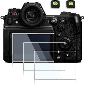 Glass Screen Protector Compatible for Panasonic LUMIX S1H (only),debous Tempered Glass Clera Hard Protective Film Shield Cover (3pcs)+ 2pcs Hot Show Level Cover