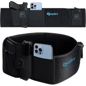 LGTFY Belly Band Holster for Concealed Carry, Waistband Gun Holster for Men Women, Fits Glock, S&W, M&P Shield, Ruger LCP, Sig Sauer, Beretta, Taurus, Revolvers, Etc
