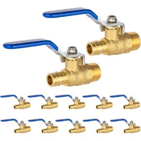 (Pack of 2) EFIELD Cold Expansion Pex-A 3/4-inch X 3/4 Inch MNPT Brass Full Port Shut-off Ball Valve for Pex-A Pipe Connection, ASTM F1960, Blue Lever, cUPC Certified in Kuwait