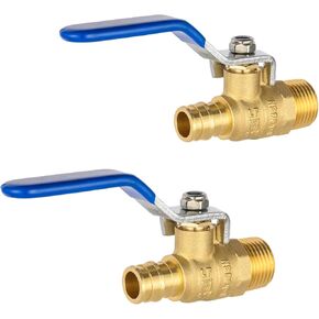 (Pack of 2) EFIELD Cold Expansion Pex-A 3/4-inch X 3/4 Inch MNPT Brass Full Port Shut-off Ball Valve for Pex-A Pipe Connection, ASTM F1960, Blue Lever, cUPC Certified
