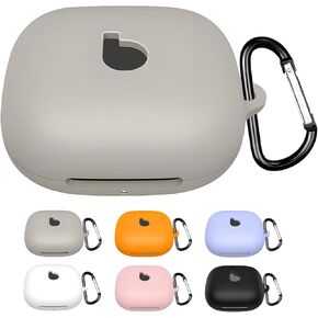 Silicone Protective Case Cover with Carabiner, Compatible with Powerbeats Pro 2 (2025) Wireless Earphones Earbuds Charging Case (Purple)