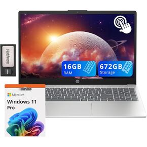 HP Pavilion 15.6" HD Touchscreen Laptop, Intel i3-1215U, 32GB RAM, 1.16TB Storage(1TB SSD+160GB Docking Station Set), Intel UHD Graphics, Num Pad, Webcam, Fast Charge, Wi-Fi 6E, Win 11 Pro, Silver