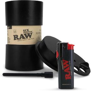 RAW Phoenix Black Lighter Bundle With RAW Six Shooter for 1-1/4 Cones