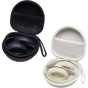 Headphone Case for Beats/JBL/TOZO/BERIBES/KVIDIO Wireless Noise Cancelling Over-Ear Headphones, Black+White