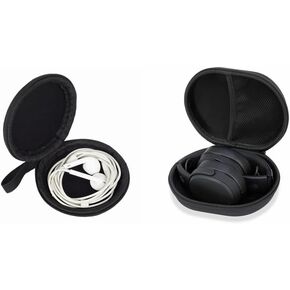 Ginsco Foldable Headphone Case + Mini Hard Shell Case Bundle