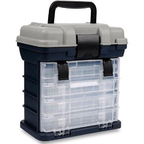 Sougayilang Fishing Tackle Box Portable 4 Layers Fishing Box Sea Boat Fishing Accessory Box Case With Handle Utility Box-Small Size