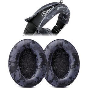 WC PadZ & BandZ Bundle - Replacement Earpads and Headband Cover for ATH M50X and M Series Headphones | Black Camo Pack