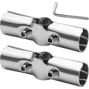 4 Pack End Rail T Clamps 1 Inch - Stainless Steel Chain Link Fence Pipe Clamp - Fence Pipe T Clamps for 1" OD Pipe - Bolts and Nuts Included