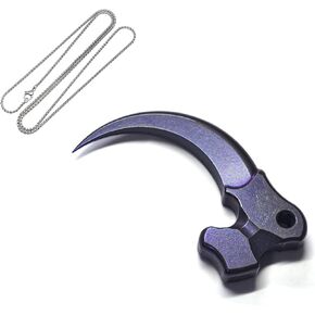 Titanium EDC Tool The Shape of Eagle Claw Multitool Camping Hiking Tactical Gear (Purple, S)