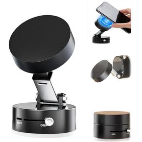 Vacuum Magnetic Suction Phone Holder, 2025 New Retractable Strong Suction Cup Magnetic Hands-Free Car Cellphone Mount Foldable Car Phone Stand for Car/Mirror/Gymfor Car/Mirror/Gym
