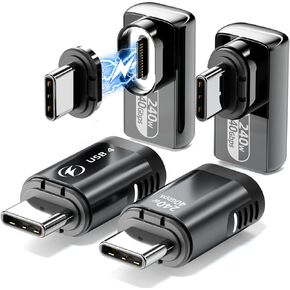 240W Straight + 240W 90 Degree USB C Magnetic Adapter - 4 Pack