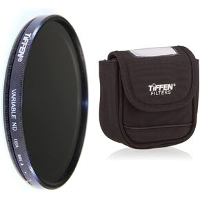 Tiffen 77mm Variable Neutral Density Filter 77VND for Camera lenses & Large Belt Style Filter Pouch for Filters 62mm to 82mm