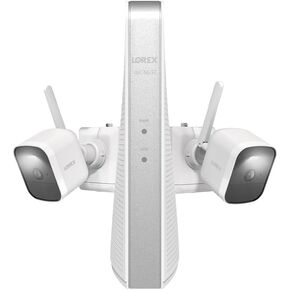 Lorex 4K 6-Channel NVR Security System with 2 Battery-Powered Wireless Cameras (White)