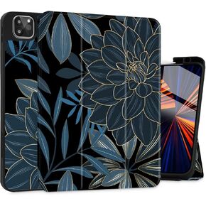 May Chen for iPad Pro M2 12.9 Case 6th/5th/4th/3rd Generation 2022 2021 2020 2018 Trifold Stand + Pencil Holder + Auto Wake/Sleep + Soft TPU Protective Stand Back Cover, Star Bow