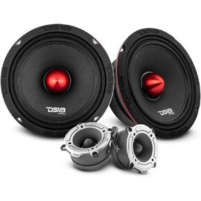 DS18 Premium Car Audio Bundle 2X PRO-X6.4BM Midrange Loudspeaker and 2X PRO-TW120 Super Bullet Tweeters - Upgrade Your Car Stereo System for Superior Sound Quality and Performance