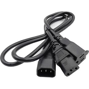C14 إلى C13 + NEMA 5-15R y سلك توصيل الطاقة الخليط-واحد IEC 320 C14 ذكر إلى C13 و NEMA 5-15R كابل محول أنثى (1 قدم)