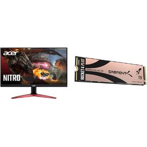 acer Nitro KG241Y Sbiip 23.8" Full HD (1920 x 1080) VA Gaming Monitor & SABRENT 1TB Rocket 4 Plus NVMe 4.0 Gen4 PCIe M.2 Internal SSD Extreme Performance Solid State Drive