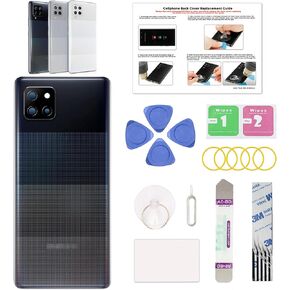 GREEN FUSION Compatible with Galaxy A42 5G Back Cover Replacement, A42 5G SM-A057F Back Glass Door with Pre-Installed Camera Lens, Repair Tools & Instruction, Black
