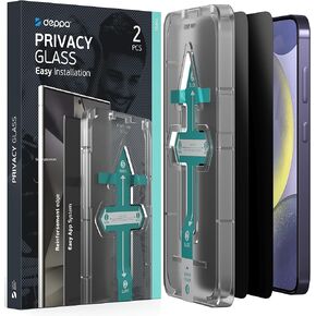 Deppa [2 Pack Privacy Screen Protector for Samsung Galaxy S24+ Plus (6.7') Tempered Glass | Fingerprint Unlock | Full Coverage | Case Compatible | with Bubble Free Easy Install Kit [Video Guide] in Kuwait