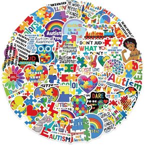 50 Pcs Autism Awareness Stickers Self Adhesive Asperger's Awareness Decal Sticker Autism Awareness Waterproof Vinyl Decals Envelope Sealer for Kids Women Men School Boys Girls Event Support Gifts