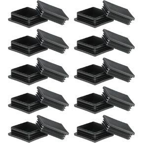 PATIKIL Square Plastic Hole Plugs 1inch, 20 Pack Tubing Insert End Cap for Square Metal Tubing Furniture Chair Leg Fence Post Pipe, Black in Kuwait