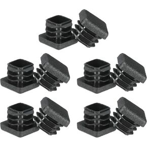 PATIKIL Square Plastic Hole Plugs 1inch, 20 Pack Tubing Insert End Cap for Square Metal Tubing Furniture Chair Leg Fence Post Pipe, Black